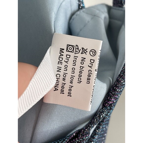 NWOT Sparkle Homecoming Prom Formal Dress Sz 2 Adjustable Purple Blue Iridescent - Picture 13 of 16